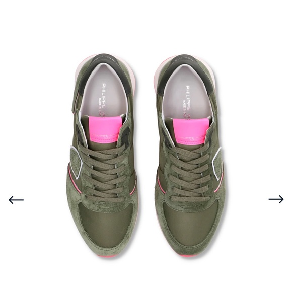 Philippe Model Trpx Low-Top Sneakers in Nylon And Leather, Military Sz 38 - Picture 2 of 7